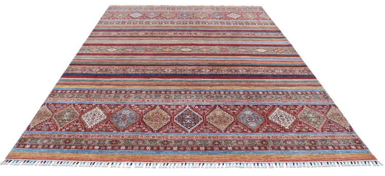 Hand Knotted Khurjeen Wool Rug - 8' 1" X 11' 0" 8' 1" X 11' 0" (246 X 335) / Multi / Wool