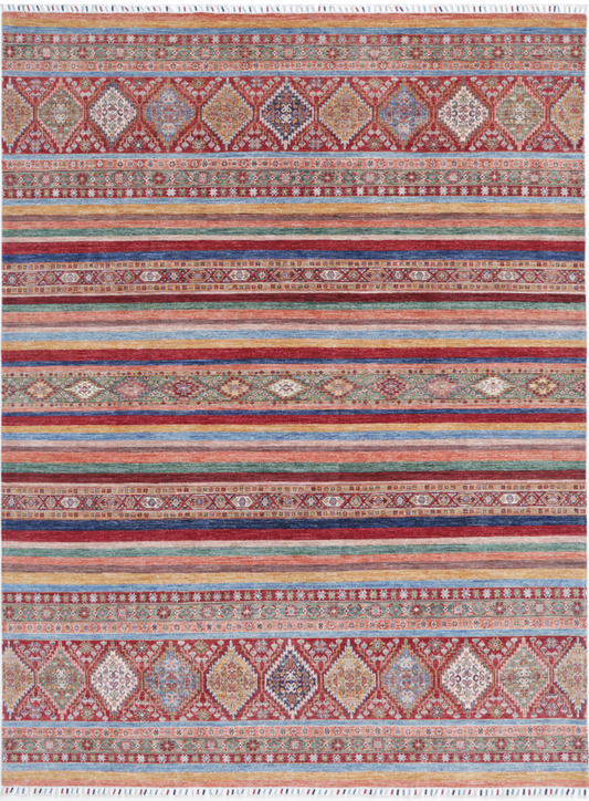 Hand Knotted Khurjeen Wool Rug - 8' 1" X 11' 0" 8' 1" X 11' 0" (246 X 335) / Multi / Wool