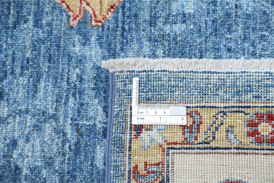 Hand Knotted Ziegler Wool Rug - 6' 4" X 9' 9" 6' 4" X 9' 9" (193 X 297) / Blue / Wool