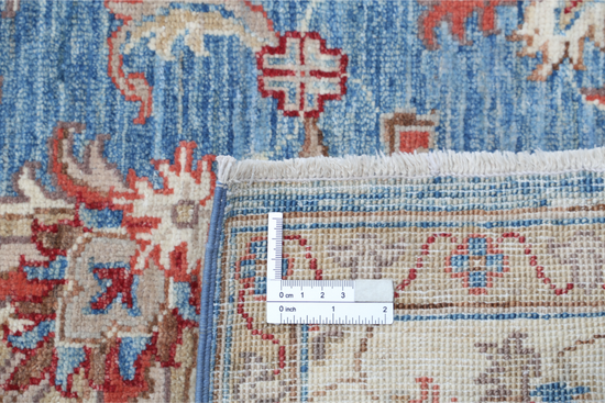 Hand Knotted Ziegler Wool Rug - 4' 10" X 6' 11" 4' 10" X 6' 11" (147 X 211) / Blue / Wool