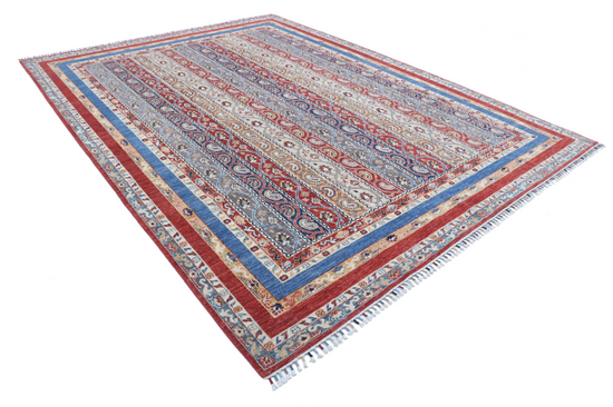 Hand Knotted Shaal Wool Rug - 8' 11" X 11' 7" 8' 11" X 11' 7" (272 X 353) / Red / Wool