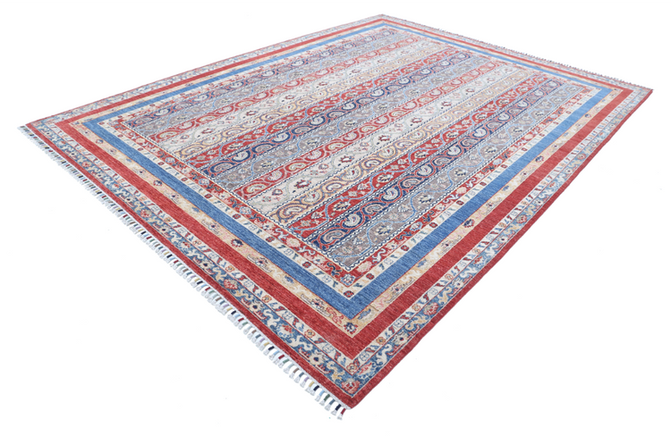 Hand Knotted Shaal Wool Rug - 8' 11" X 11' 7" 8' 11" X 11' 7" (272 X 353) / Red / Wool