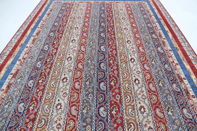 Hand Knotted Shaal Wool Rug - 8'11'' x 11'7''