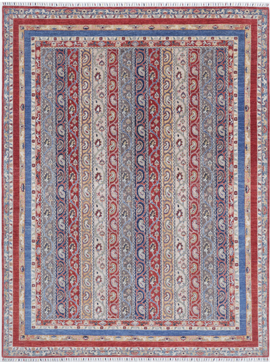 Hand Knotted Shaal Wool Rug - 8' 11" X 11' 7" 8' 11" X 11' 7" (272 X 353) / Red / Wool