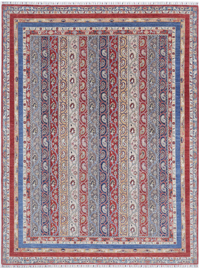 Hand Knotted Shaal Wool Rug - 8' 11" X 11' 7" 8' 11" X 11' 7" (272 X 353) / Red / Wool