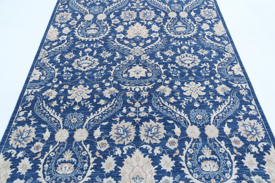 Hand Knotted Artemix Wool Rug - 5' 7" X 7' 8" 5' 7" X 7' 8" (170 X 234) / Blue / Wool