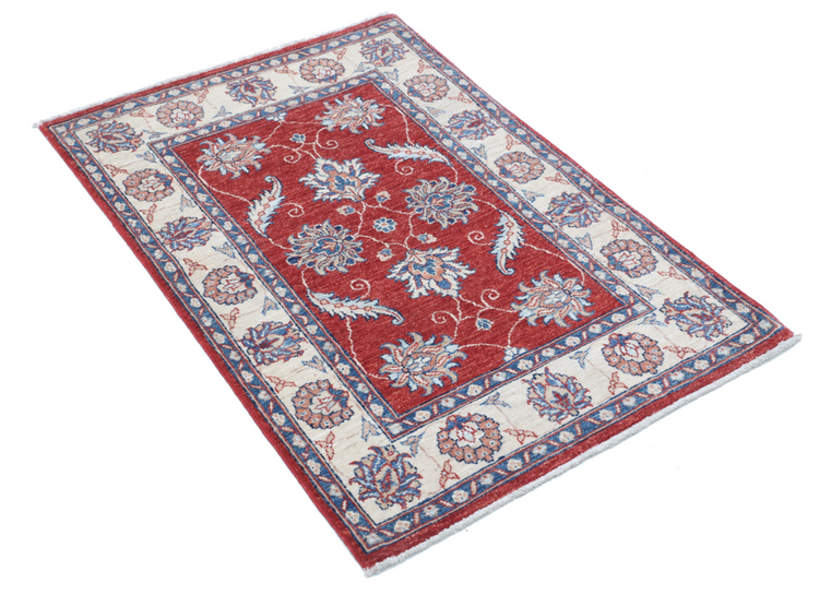 Hand Knotted Ziegler Wool Rug - 2' 8" X 3' 10" 2' 8" X 3' 10" (81 X 117) / Red / Wool