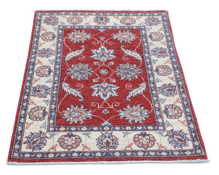 Hand Knotted Ziegler Wool Rug - 2' 8" X 3' 10" 2' 8" X 3' 10" (81 X 117) / Red / Wool