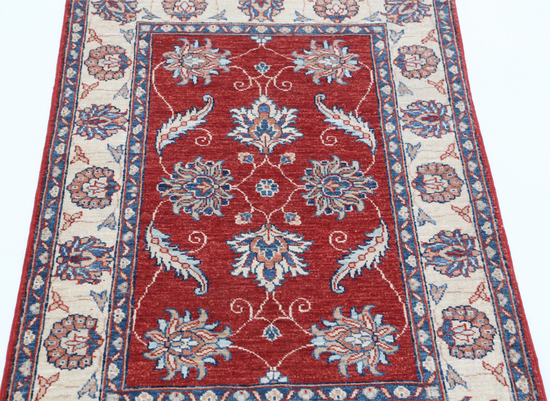 Hand Knotted Ziegler Wool Rug - 2' 8" X 3' 10" 2' 8" X 3' 10" (81 X 117) / Red / Wool