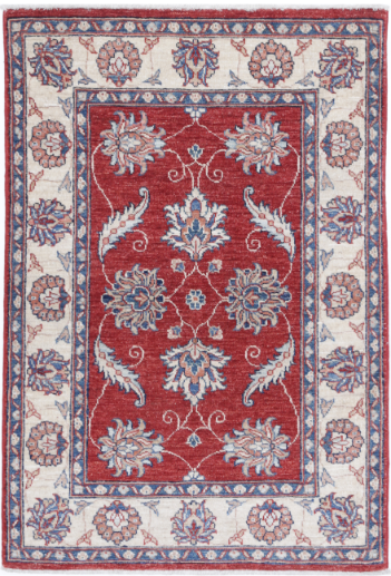 Hand Knotted Ziegler Wool Rug - 2' 8" X 3' 10" 2' 8" X 3' 10" (81 X 117) / Red / Wool