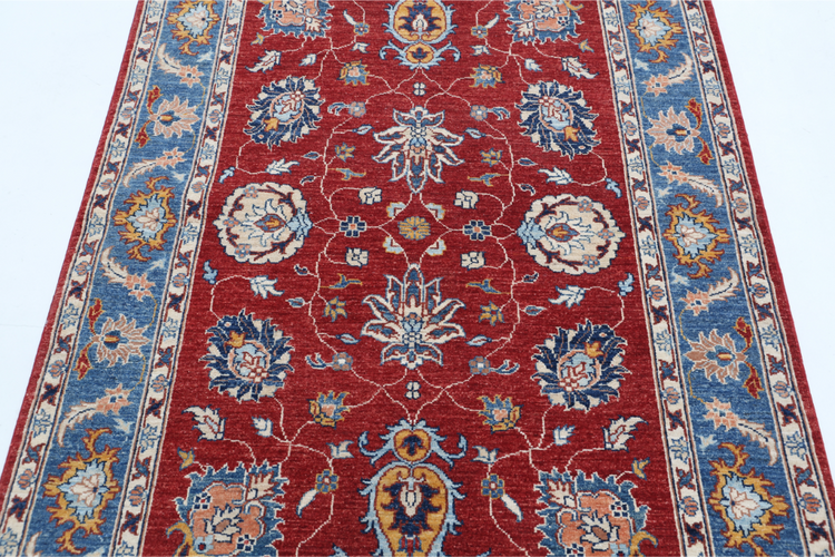 Hand Knotted Ziegler Wool Rug - 4' 0" X 5' 10" 4' 0" X 5' 10" (122 X 178) / Red / Wool