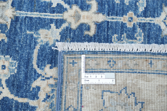 Hand Knotted Ziegler Wool Rug - 3' 10" X 6' 0" 3' 10" X 6' 0" (117 X 183) / Blue / Wool