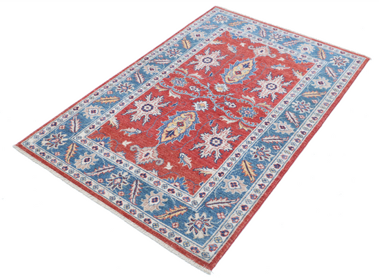 Hand Knotted Ziegler Wool Rug - 3' 3" X 5' 0" 3' 3" X 5' 0" (99 X 152) / Red / Wool