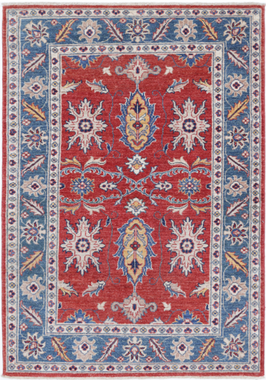 Hand Knotted Ziegler Wool Rug - 3' 3" X 5' 0" 3' 3" X 5' 0" (99 X 152) / Red / Wool