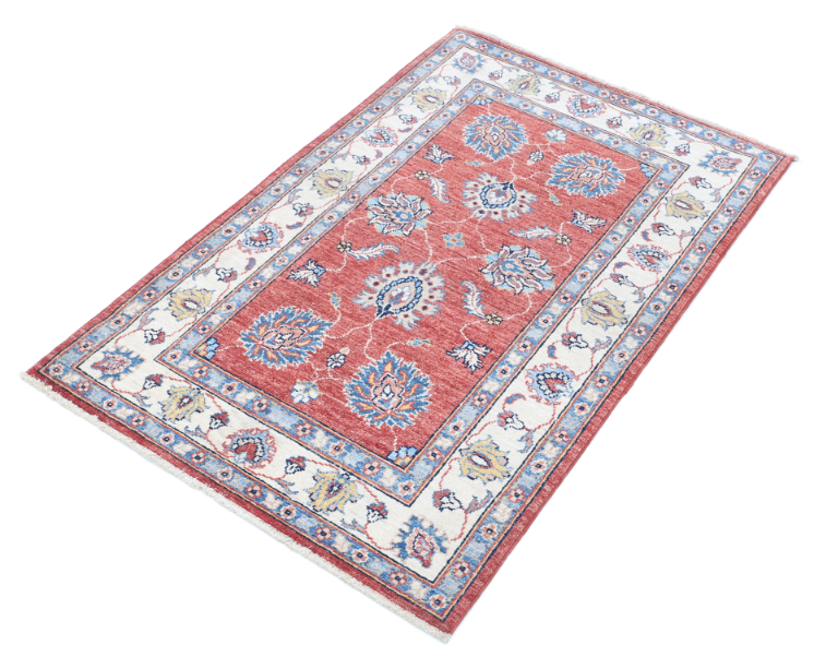 Hand Knotted Ziegler Wool Rug - 2' 6" X 4' 0" 2' 6" X 4' 0" (76 X 122) / Red / Wool