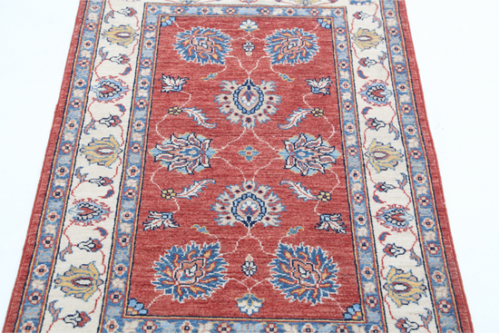 Hand Knotted Ziegler Wool Rug - 2' 6" X 4' 0" 2' 6" X 4' 0" (76 X 122) / Red / Wool