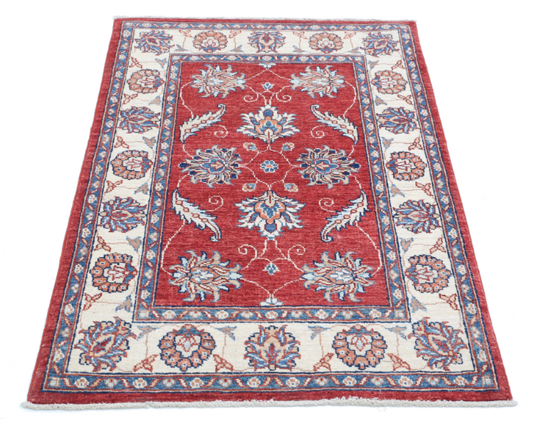 Hand Knotted Ziegler Wool Rug - 2' 9" X 4' 2" 2' 9" X 4' 2" (84 X 127) / Red / Wool