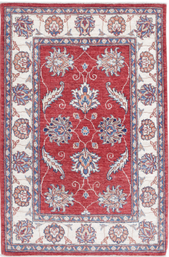 Hand Knotted Ziegler Wool Rug - 2' 9" X 4' 2" 2' 9" X 4' 2" (84 X 127) / Red / Wool