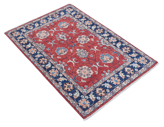 Hand Knotted Ziegler Wool Rug - 2' 9" X 4' 0" 2' 9" X 4' 0" (84 X 122) / Red / Wool