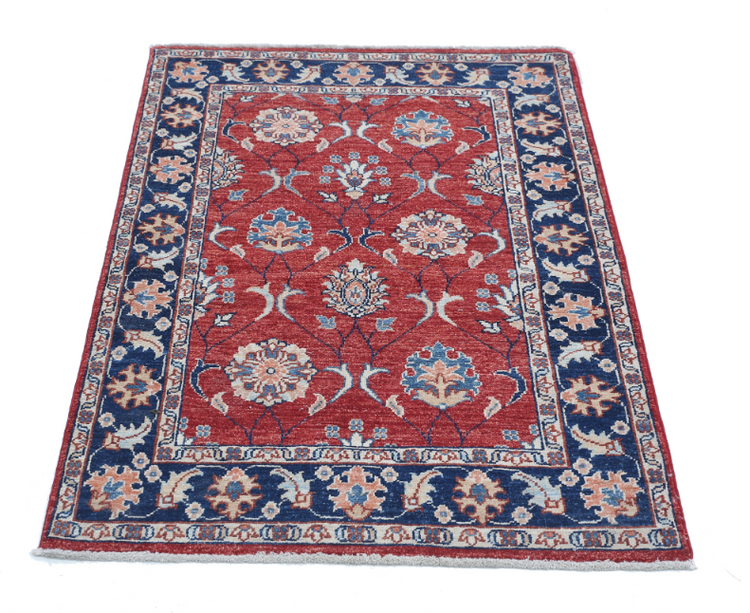 Hand Knotted Ziegler Wool Rug - 2' 9" X 4' 0" 2' 9" X 4' 0" (84 X 122) / Red / Wool