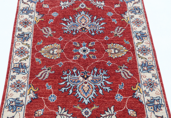 Hand Knotted Ziegler Wool Rug - 2' 10" X 4' 2" 2' 10" X 4' 2" (86 X 127) / Red / Wool