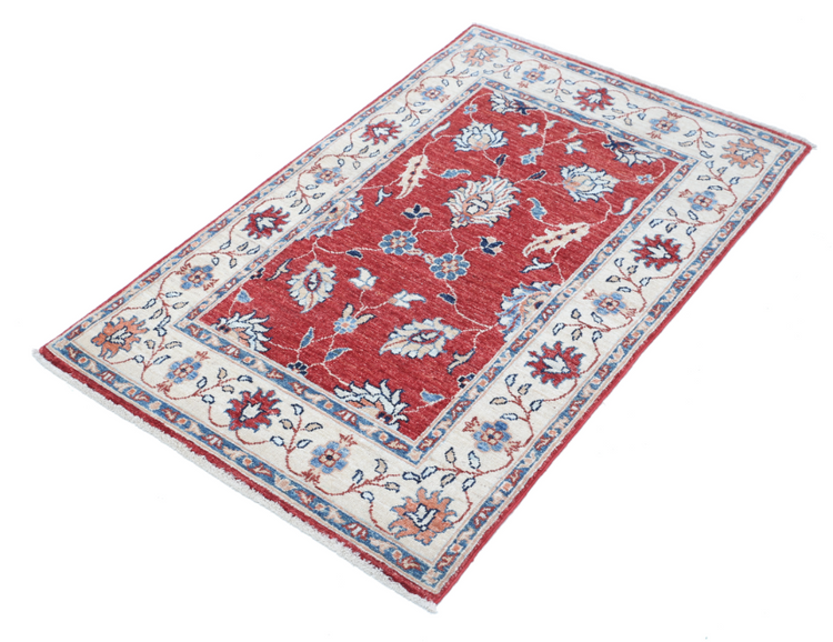 Hand Knotted Ziegler Wool Rug - 2' 7" X 4' 2" 2' 7" X 4' 2" (79 X 127) / Red / Wool