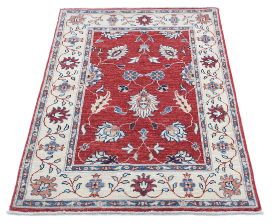 Hand Knotted Ziegler Wool Rug - 2' 7" X 4' 2" 2' 7" X 4' 2" (79 X 127) / Red / Wool