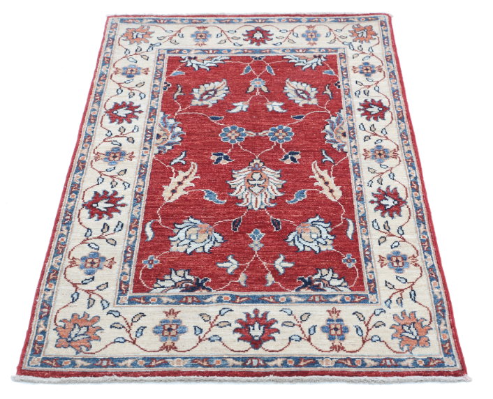 Hand Knotted Ziegler Wool Rug - 2' 7" X 4' 2" 2' 7" X 4' 2" (79 X 127) / Red / Wool