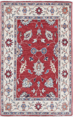 Hand Knotted Ziegler Wool Rug - 2' 7" X 4' 2" 2' 7" X 4' 2" (79 X 127) / Red / Wool