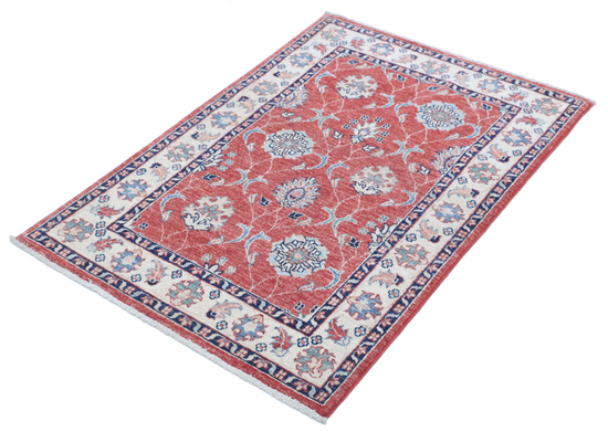 Hand Knotted Ziegler Wool Rug - 2' 8" X 4' 1" 2' 8" X 4' 1" (81 X 124) / Red / Wool