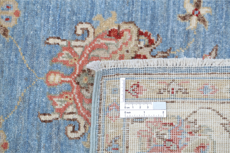 Hand Knotted Ziegler Wool Rug - 3' 9" X 5' 11" 3' 9" X 5' 11" (114 X 180) / Blue / Wool