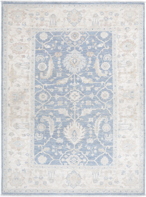 Hand Knotted Serenity Wool Rug - 4' 2" X 5' 9" 4' 2" X 5' 9" (127 X 175) / Grey / Wool