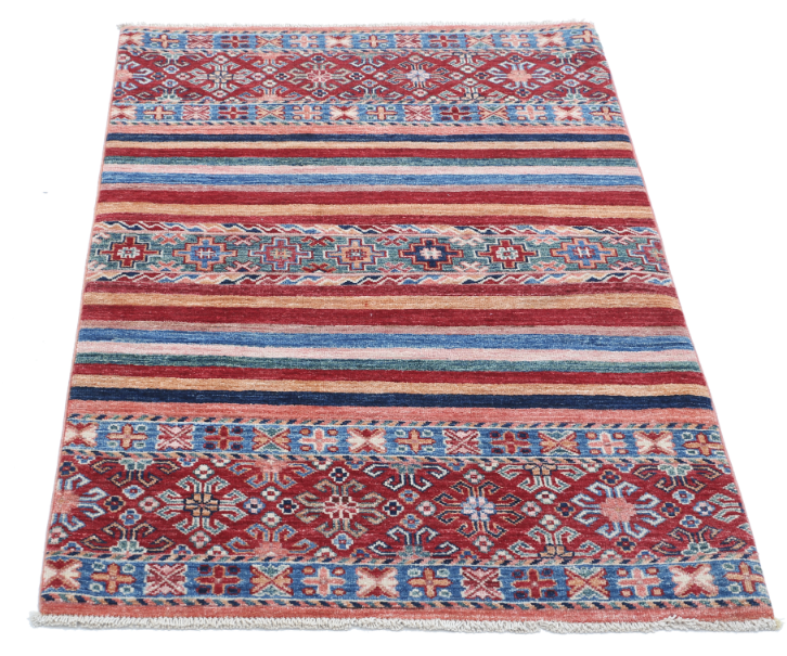 Hand Knotted Khurjeen Wool Rug - 2' 9" X 4' 1" 2' 9" X 4' 1" (84 X 124) / Multi / Wool