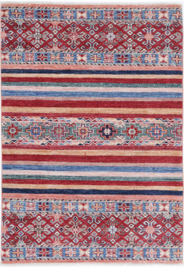 Hand Knotted Khurjeen Wool Rug - 2' 9" X 4' 1" 2' 9" X 4' 1" (84 X 124) / Multi / Wool