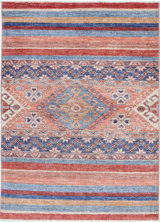 Hand Knotted Khurjeen Wool Rug - 2'9'' x 3'9''