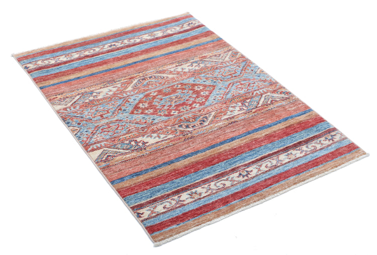 Hand Knotted Khurjeen Wool Rug - 2' 8" X 3' 8" 2' 8" X 3' 8" (81 X 112) / Multi / Wool