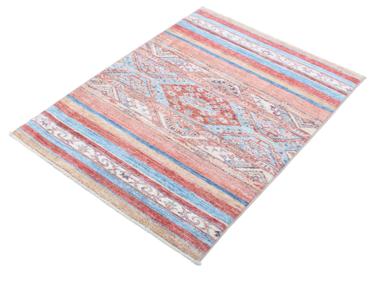 Hand Knotted Khurjeen Wool Rug - 2' 8" X 3' 8" 2' 8" X 3' 8" (81 X 112) / Multi / Wool