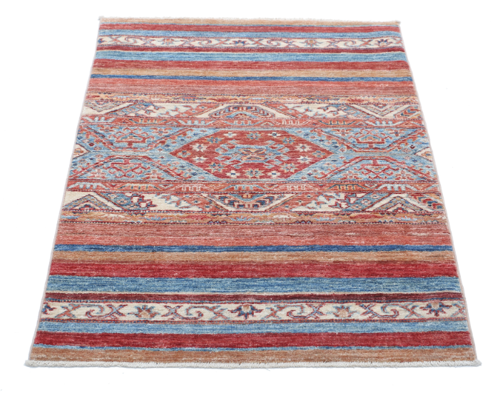 Hand Knotted Khurjeen Wool Rug - 2' 8" X 3' 8" 2' 8" X 3' 8" (81 X 112) / Multi / Wool