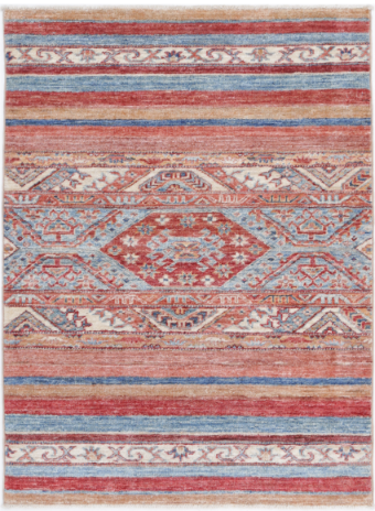 Hand Knotted Khurjeen Wool Rug - 2' 8" X 3' 8" 2' 8" X 3' 8" (81 X 112) / Multi / Wool