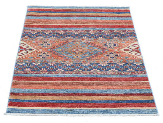 Hand Knotted Khurjeen Wool Rug - 2' 9" X 3' 8" 2' 9" X 3' 8" (84 X 112) / Multi / Wool