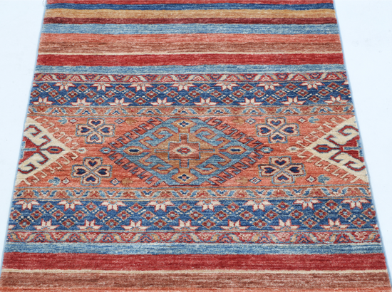 Hand Knotted Khurjeen Wool Rug - 2' 9" X 3' 8" 2' 9" X 3' 8" (84 X 112) / Multi / Wool