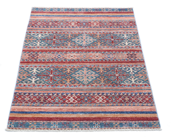 Hand Knotted Khurjeen Wool Rug - 2' 9" X 3' 10" 2' 9" X 3' 10" (84 X 117) / Multi / Wool