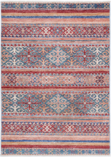 Hand Knotted Khurjeen Wool Rug - 2' 9" X 3' 10" 2' 9" X 3' 10" (84 X 117) / Multi / Wool