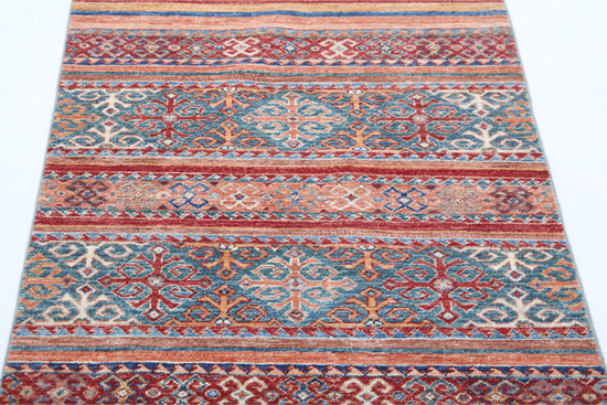 Hand Knotted Khurjeen Wool Rug - 2' 8" X 3' 9" 2' 8" X 3' 9" (81 X 114) / Multi / Wool