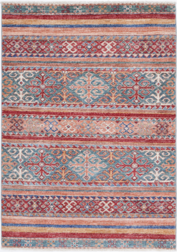 Hand Knotted Khurjeen Wool Rug - 2' 8" X 3' 9" 2' 8" X 3' 9" (81 X 114) / Multi / Wool