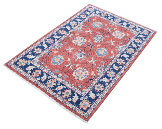 Hand Knotted Ziegler Wool Rug - 2' 9" X 4' 2" 2' 9" X 4' 2" (84 X 127) / Red / Wool