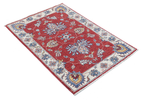 Hand Knotted Ziegler Wool Rug - 2' 9" X 4' 0" 2' 9" X 4' 0" (84 X 122) / Red / Wool