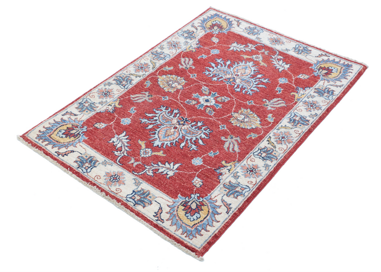 Hand Knotted Ziegler Wool Rug - 2' 9" X 4' 0" 2' 9" X 4' 0" (84 X 122) / Red / Wool