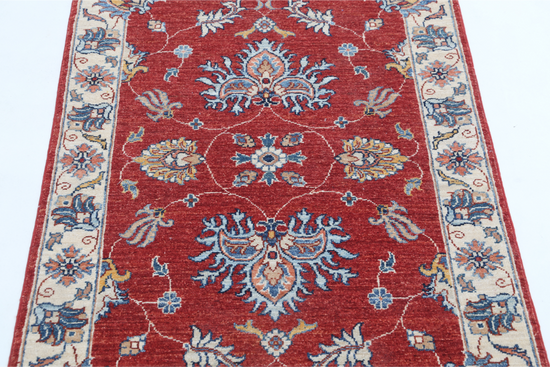 Hand Knotted Ziegler Wool Rug - 2' 9" X 4' 0" 2' 9" X 4' 0" (84 X 122) / Red / Wool