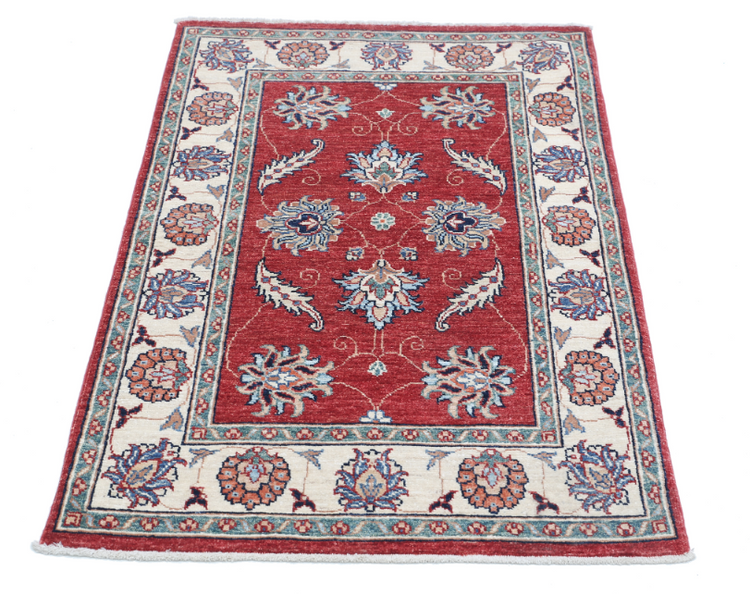 Hand Knotted Ziegler Wool Rug - 2' 8" X 4' 1" 2' 8" X 4' 1" (81 X 124) / Red / Wool